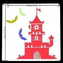 Molde de decoración de pastel de Halloween, casa fantasma, plantillas con forma de calavera y calabaza, molde de arte de café latte - Multicolor - Ver 2