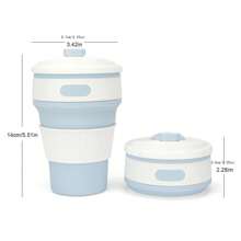 1 pieza 350ML Vaso de agua plegable resistente al calor de silicona, vaso retráctil apto para microondas, taza de viaje irrompible para exteriores - Multicolor - Ver 2