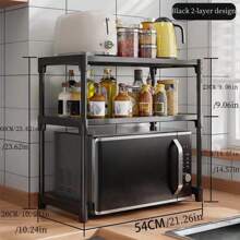 1 Pc Microwave Stand,Microwave Oven Rack, Kitchen Counter Shelf, 2 Layer Microwave Oven Shelf, Countertop Kitchen Spice Racks Unit Storage Rack Freestanding For Space Saving,Kitchen Countertop Organizer, Microwave Stand,Microwave Oven Rack, Kitchen Counter Shelf, 2 Layer Microwave Oven Shelf, Countertop Kitchen Spice Racks Unit Storage Rack Freestanding For Space Saving - View 2