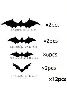12/24/48/60/72/120pcs Halloween Decorations Bat Wall Decals Party Supplies Indoor Outdoor Halloween Decor Fall Autumn,Christmas
