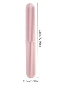 1pc Upright Striped Portable Toothbrush And Toothpaste Storage Tube