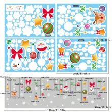 Pegatinas de Santa Claus y copos de nieve para escaparate navideño