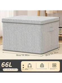 Clothing Storage Box With Lid, Large Capacity Home Organizer Bin, Cabinet Wardrobe Storage Basket Container - Multicolor - View 15