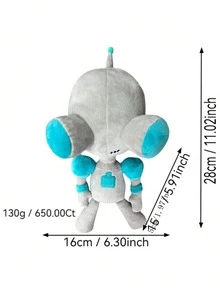 3D Alien Girl Plush Stuffed Doll - Blue and White - View 2