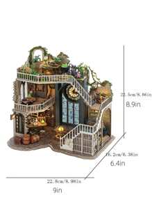 CUTE ROOM Cuteroom DIY Magic House Handmade Dollhouse, Halloween Gift, 3D Puzzle Assembly Building Model Wooden Dollhouse Kit Mini DIY Handmade Room Toys, Home Bedroom Decoration Crafts Best Birthday And Valentine's Day Gifts Room Decoration