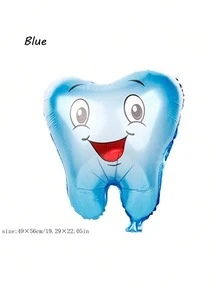 1 pieza, 2 piezas Globo de aluminio con modelado de dientes sonrientes, tema dental de salud, globo de decoración para fiesta y hogar - Multicolor - Ver 4