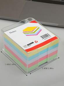 500 piezas de notas adhesivas creativas de origami fluorescente con caja para notas - Multicolor - Ver 3