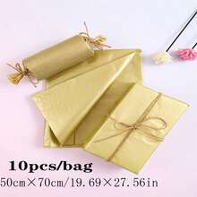 10 CÁI Giấy lụa 50*70cm kèm ruy băng dây đay miễn phí để gói hoa quà tặng tự làm, Giáng sinh - nhiều màu - Xem 6