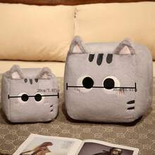 1pc Multi-Color Tofu Cat Plush Pillow Companion Cube Decorative Cat Pillow - Multicolor - View 5