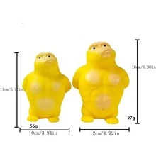 1 件挤压减压玩具，可挤压大猩猩毛绒玩具，奇怪而有趣的办公桌面玩具 - 黃色 - 查看 2