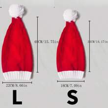 1 件可爱针织圣诞帽带绒球、圣诞针织帽、冬季针织帽带绒球、圣诞保暖无檐小便帽、圣诞礼物、完美的圣诞礼物和派对装饰