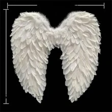1pc Christmas Angel Feather Wings Costume Prop, Party Supplies (Due To The Natural Feathers, There May Be Some Imperfections, Such As Slight Dirt, Dust, Ink Marks, Or Excess Glue, Which Is Normal In The Craftsmanship And Product)