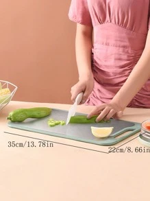 1pc Stainless Steel & Plastic Dual-Sided Cutting Board, Large Multifunctional Chopping Mat And Rolling Pin