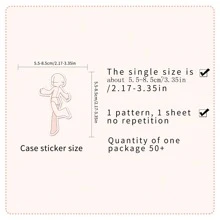 50 piezas Tarjetas de dibujo de figuras humanas en pose sentada estilo chibi, práctica de anatomía de dibujos animados para fundas de teléfono DIY y pegatinas - Multicolor - Ver 2