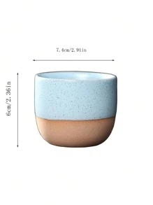 1 chiếc cốc pha cà phê espresso bằng gốm sứ mộc mạc theo phong cách Ý tối giản, cốc đựng đồ uống/trà cho gia đình và văn phòng, dung tích 170ml - Cốc cầm tay hai màu - Xem 2