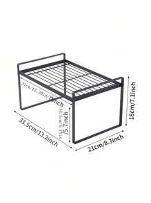 黑色1個包裝櫥櫃收納架,適用於廚房、浴室、餐具室、咖啡櫃臺、家庭辦公桌重型防滑 - 黑色 - 查看 11