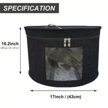 Caja de almacenamiento de sombreros de viaje redonda de gran capacidad - Organizador portátil de fieltro con tapa a prueba de polvo, interior espacioso y diseño versátil para guardar sombreros, juguetes y ropa - Perfecto para viajes, organización de armarios y regalos