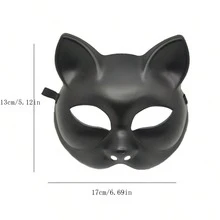 Máscara de gato Amosfun, máscaras en blanco de therian pintables, máscara de Halloween DIY, máscara de cosplay, máscara de fiesta de graduación, máscara facial mitad - Multicolor - Ver 2