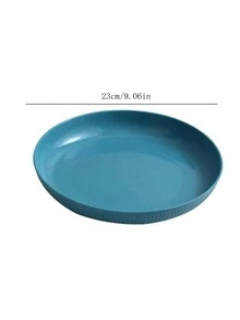 1 件 PP 盘子，现代深灰色圆形餐盘，适合餐桌