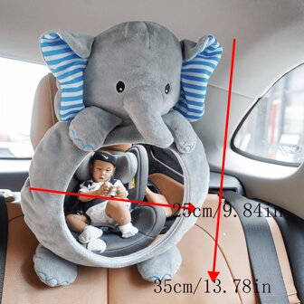 1pc Acrylic Cartoon Elephant & Fox Baby Car Seat Mirror Rearview Mirror Doll (Non-Glass Mirror)
