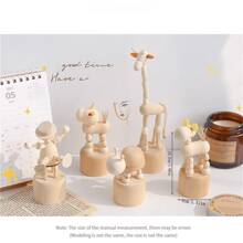 1 件木制桌面小雕像小动物装饰适用于学生房间、卧室、客厅、办公室婴儿淋浴家庭装饰礼物 - 彩色 - 查看 6