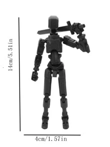 1套全关节模块化可动人偶玩具，包含：人偶+3套手型+长棍+枪+斧+剑+武士刀，可摆出各种炫酷的造型和样式。DIY变形机器人3D打印人体模型绘画模型桌面摆件，幸运13机甲风格人物减压玩具，趣味礼物，帅气手办 - 彩色 - 查看 9