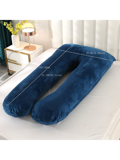 1pc Shaped Plush Pregnancy Pillow, Maternity Support Relaxation Bedding, Home, Kussen view 2