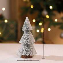 新款植绒锥形桌面雪松圣诞树，迷你松树装饰，适用于节日、商场和酒店橱窗、圣诞派对装饰、圣诞节家居装饰、圣诞礼物、圣诞装饰品 - 15cm - 查看 5