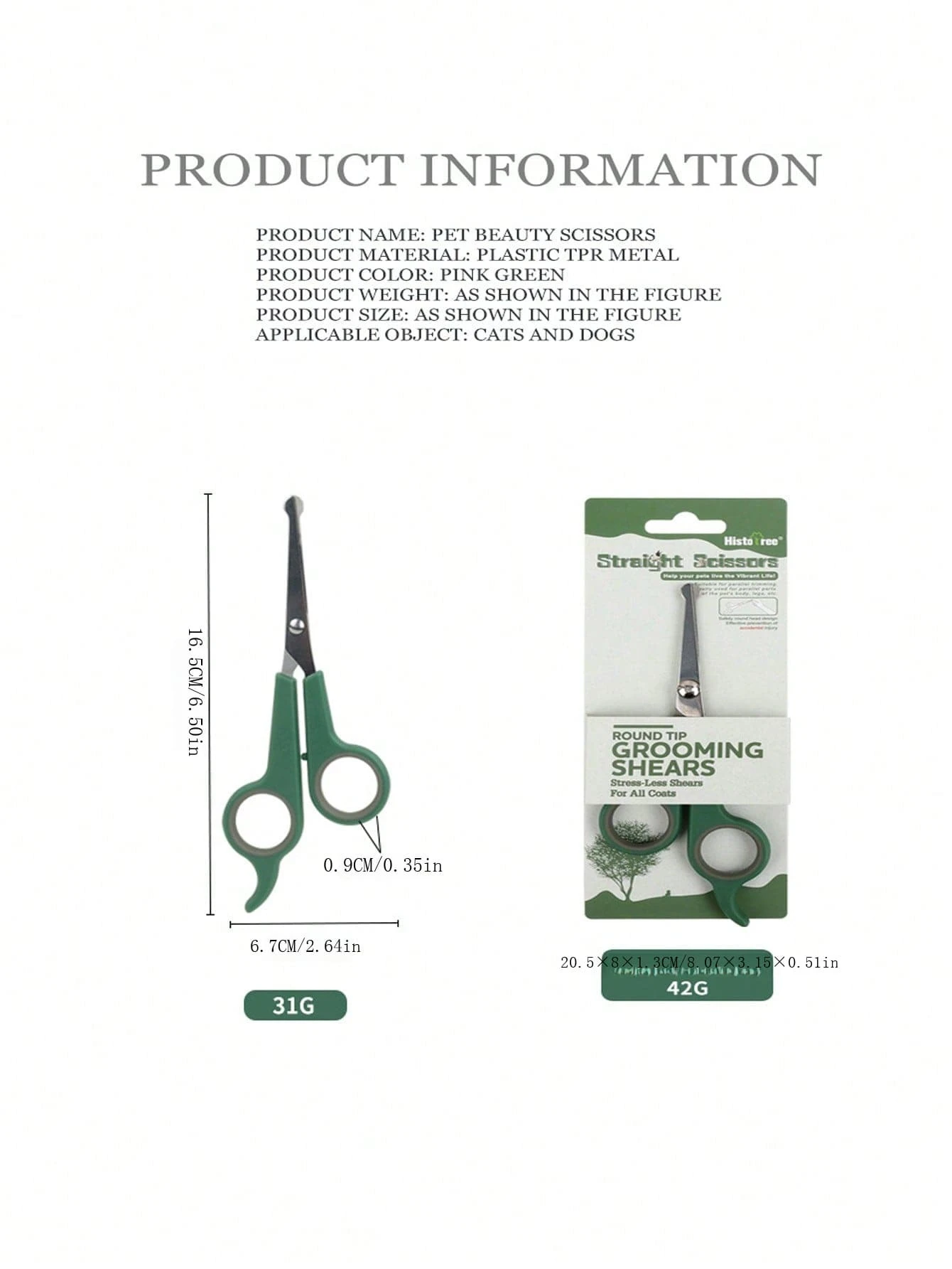 Scissor For Dog, Cat And All Pet Grooming Ear, Nose, Face & Paw