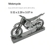 Rompecabezas metálico 3D para ensamblar - Motocicleta, regalo de Navidad