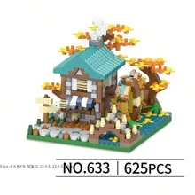 600+ 件微型四季小房子积木玩具套装，花园房屋建筑玩具，ABS 塑料迷你积木组装玩具，家居装饰/节日派对礼物/生日礼物 - 彩色 - 查看 9