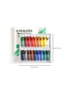 1 盒/24 件丙烯颜料套装，18/12 色防水绘画染料，适合艺术生、初学者、DIY 绘画返校、返校、学校用品