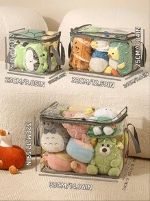 1pc Large Capacity Children's Toy Storage Box, Waterproof Organizer Bag For Student Books Love Valentine - Grey - View 5