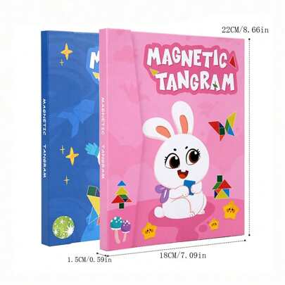 1 pieza de divertido rompecabezas magnético educativo y colorido de Tangram, espacio y geometría, iluminación matemática, juguetes de educación temprana y desarrollo intelectual, adecuado como regalo para el Día del Niño!