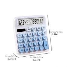 1pc Ombre Mechanical Keypad Large Display Calculator, Solar Powered Scientific Calculator, Colorful & Beautiful Big Buttons, Dual Solar & Battery Powered, Suitable For Finance, Accounting, Office, Student Learning, Cashier Counter (Check Product Image For Calculator Size),School Supplies,Back To School - Single Piece - View 2