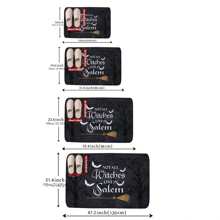 1 件黑色蝙蝠与扫帚图案迎宾垫，现代设计，防滑门垫，耐污易清洁法兰绒地毯，适用于客厅、卧室、浴室、厨房、入口，软垫泡沫垫 - 彩色 - 查看 2