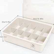 1 pezzo Scatola portaoggetti multicomparto per biancheria intima, organizer 3 in 1 ad alta capacità per reggiseni, calze e mutande (il motivo sulla scatola è un adesivo, non una stampa)