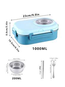 1 套 2 格/3 格 304 不锈钢 3 隔层保温午餐盒带汤碗，包括 1 个不锈钢勺子、筷子、防烫、防漏便当盒，适合学生和成人，午餐容器学校用品，圣诞礼物