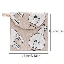 Cute & Fresh Pattern Linen Feminine Hygiene Pad Storage Pouch, Portable Bag For Fall Home Decor For Travel Storage Bag,Makeup Bag,Cosmetic Bag,Vacation Organizer,Large Capacity Makeup Organizer Makeup Case, For Lipstick, Brush, Skincare, Mobile Phone, Coin, Small Items, For Home,Gift,Vacation And Festival Halloween Christmas Multifunctional Use,Boho Vibes - Multicolor - View 6