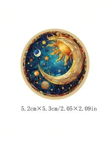 50pcs Mythical Universe Strange Beauty Planet Flowers Creative Handbooks Waterproof Stickers Phone Cases Notebook Stickers - Multicolor - View 3