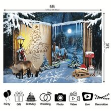 1 Piece, Christmas Background Cloth - Winter Wonderland Snow Forest And Reindeer Pattern, Perfect For Holiday Parties And Indoor Wall Decoration, Winter Wonderland Decoration, Holiday Decoration, Halloween, Halloween Decoration - Multicolor - View 2