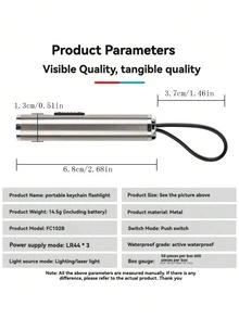 迷你便携式激光猫玩具 | 二合一电子互动玩具 | 橡胶圈 + 双模式 | 为猫咪带来无尽乐趣！ - 彩色 - 查看 4