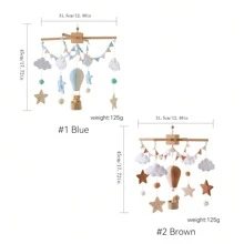 1 件婴儿毛毡热气球和泰迪熊风铃，悬挂式婴儿床移动育儿玩具，可爱的礼物 - 彩色 - 查看 11