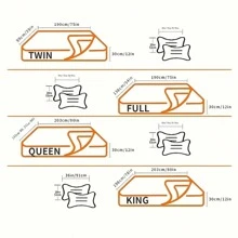 1 Set de Funda de Almohada de Poliéster Impreso y Sábana Ajustable de 3 piezas
