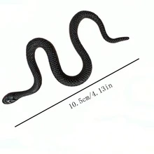 Set de 5 piezas/10 piezas/20 piezas de juguetes de serpiente de goma realista en agua, broma, accesorio DIY - Negro - Ver 2