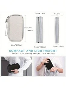 Compact Travel Electronic Organizer - Case For Cable, Charger, & Accessory Storage For Fall Home Decor For Travel Storage Bag,Makeup Bag,Cosmetic Bag,Vacation Organizer,Large Capacity Makeup Organizer Makeup Case, For Lipstick, Brush, Skincare, Mobile Phone, Coin, Small Items, For Home,Gift,Vacation And Festival Halloween Christmas Multifunctional Use