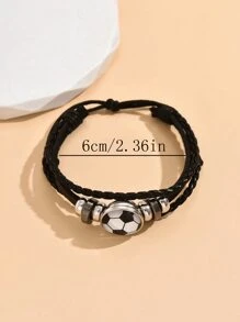 1pc Fashion PU Polyurethane Football Decorative Bracelet For Boys Daily Decoration, Jewelry Gifts And Party - Multicolor - View 8
