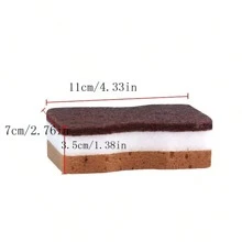 1 件（每包 10 件）棕色腰形三层双面魔术清洁海绵，适用于厨房餐具、厨房、浴室、家居、家居用品 - 棕色 - 查看 8
