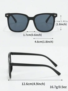 新款 2023 大框小鼻梁方形欧美时尚儿童时尚眼镜 - 黑色 - 查看 2