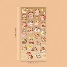 Capybara 3D Bubble Stickers For Kids Cute Cartoon Hamster Stickers For Scrapbooking, Diary, Phone, Cup Decoration - Multicolor - View 2